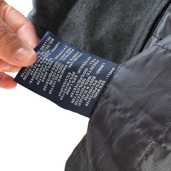 Tommy Hilfiger XXL Wool Blend Zip Jacket Gray Lined Coat Mens Warm Classic - Picture 6 of 9